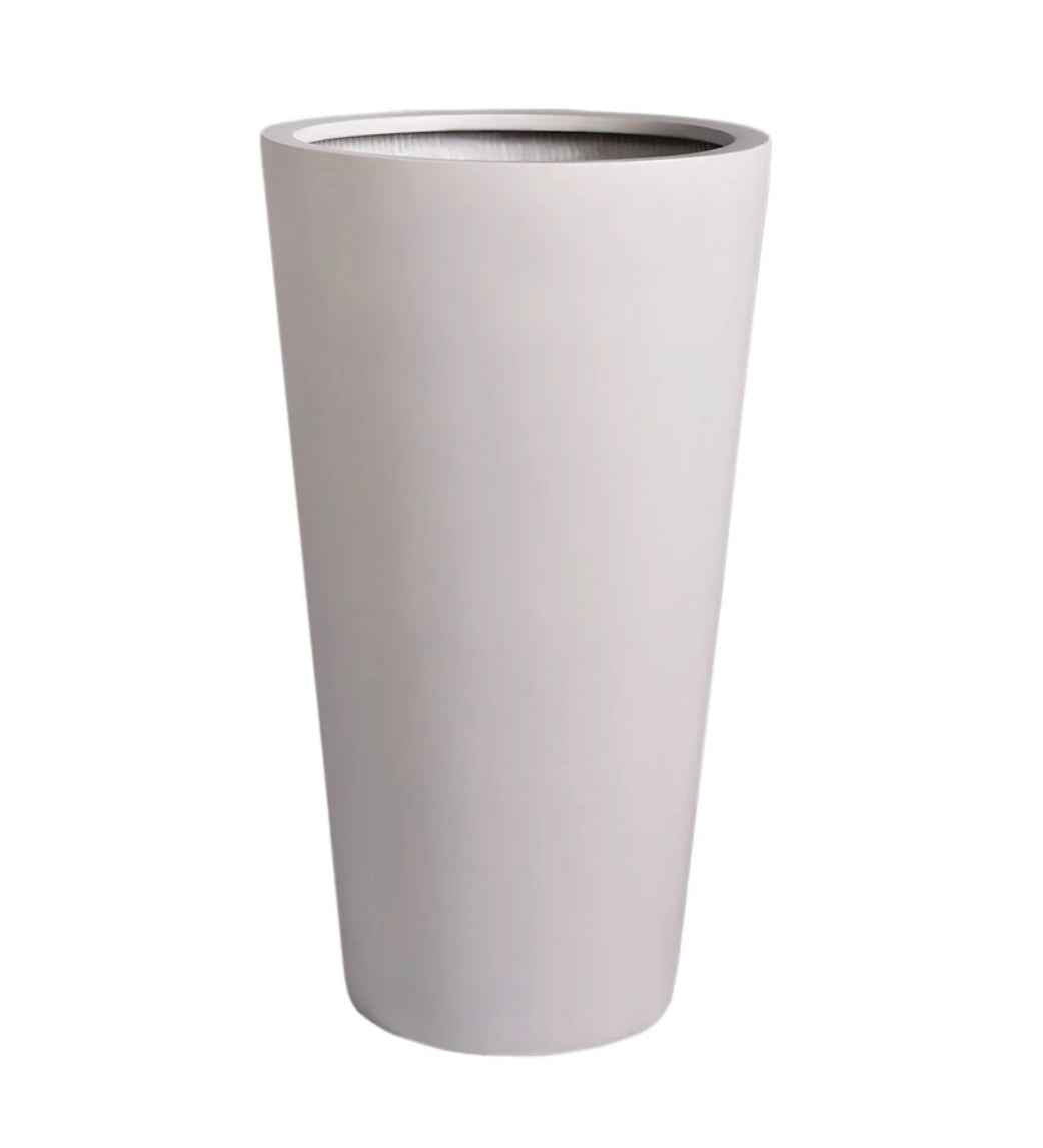 H60cm x D40cm White Ceramic Pot