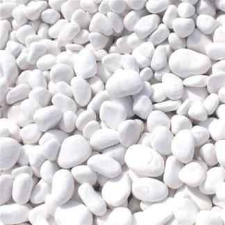 Snow-white Riverstone pebbles 20KG