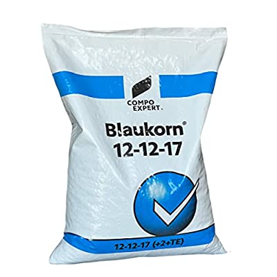 Blaukorn 12-12-17 fertilizer bag with blue and black label, nutrient-rich for plants