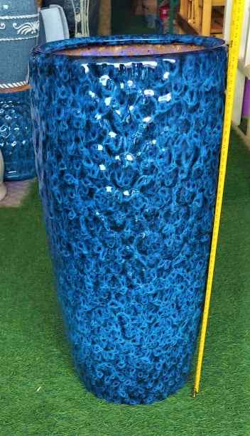 Tall Blue bubble-texture CERAMIC (61hx30d)