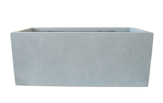 Large rectangular grey fiber cement planter box for indoor or outdoor gardening