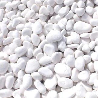 Smooth white decorative pebbles for gardens and landscaping